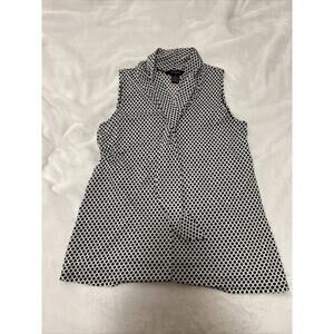 Liz McCoy top - Sleeveless - Size S - Black/What Patterned